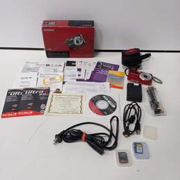 Red Casio EX-Z70 Camera W/Box, Accessories, Instructions In Box