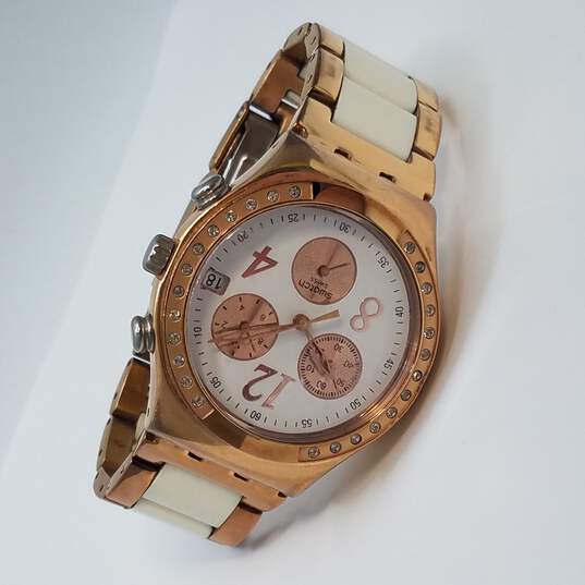 Swatch Ceramic Dream White Rose Chronograph Watch image number 5