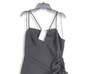 NWT Womens Black Ruched Spaghetti Strap Mini Dress Size Large image number 3