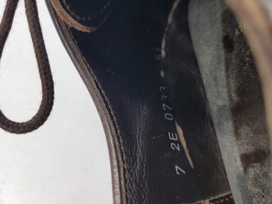Prada Brown Leather Derbys M 6.5 COA image number 7
