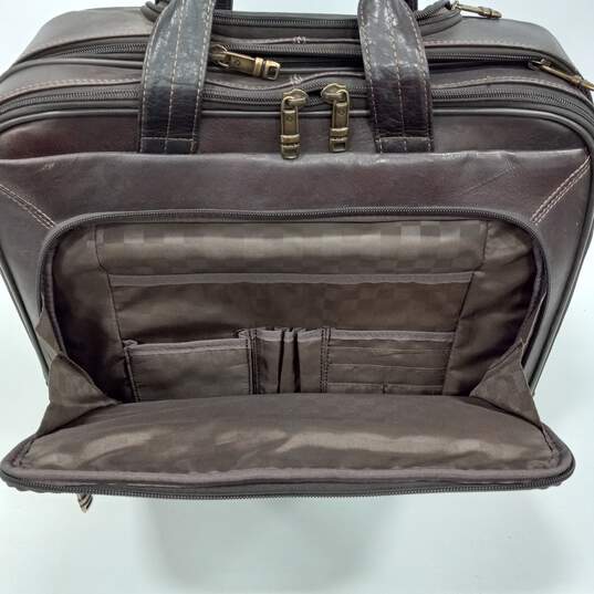 Leather Carryon Rolling Suitcase Luggage image number 6