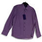 NWT Womens Purple Check Collared Long Sleeve Casual Button-Up Shirt Size L image number 1