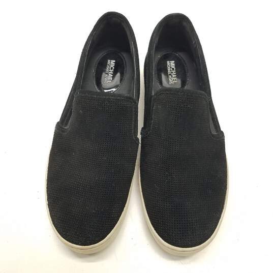 Michael Kors Black Leather Slip On Sneakers Shoes Women's Size 6 M image number 5