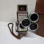 Vintage 8mm Video Camera - Bell and Howell 252 with 3-Lens Adaptor & Leather Case (Untested) image number 4