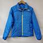 The North Face Blue Full Zip Puffer Floral Quilt Jacket Women's S/P image number 1