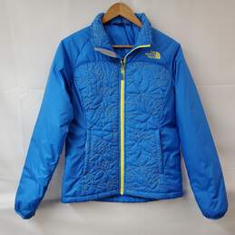 The North Face Blue Full Zip Puffer Floral Quilt Jacket Women's S/P