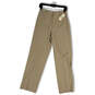 NWT Womens Tan Flat Front Regular Fit Straight Leg Dress Pants Size 8 image number 1