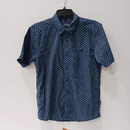 Patagonia Men's Blue Print Short Sleeve Button-Up Shirt Size S