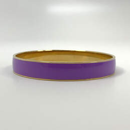 Designer J. Crew Gold-Tone Purple Enamel Classic Bangle Bracelet alternative image
