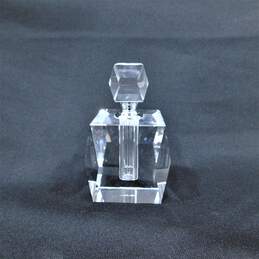Oleg Cassini Diamond Cut Crystal Perfume Bottle Signed w/ Screw Top & Dauber
