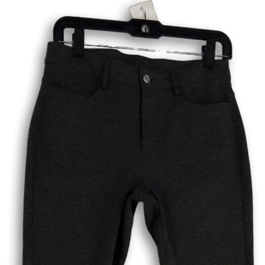 Womens Gray Regular Fit Flat Front Slash Pocket Skinny Leg Dress Pants Size 6 image number 3