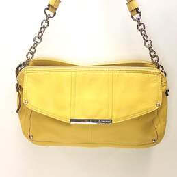 B. Makowsky Yellow Leather Double Zip Accordion Shoulder Satchel Bag alternative image