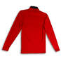 Mens Red Long Sleeve Mock Neck Activewear Pullover T-Shirt Size Small image number 2