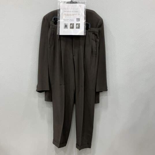 Authentic Giorgio Armani Mens Brown 2 Piece Blazer Pants Suit Set Size 42L W/COA image number 2