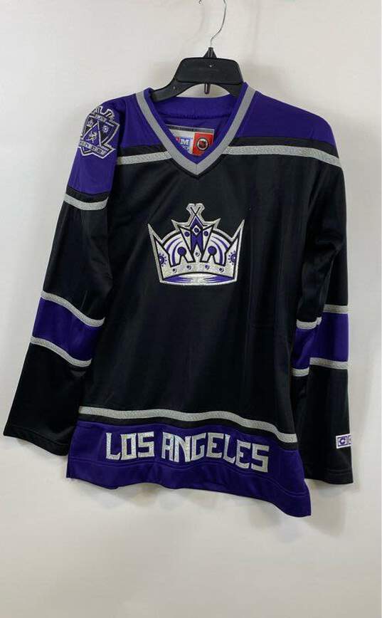 NHL Women's Black/ Purple LA KIngs Jersey- L image number 1