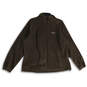 Womens Brown Mock Neck Long Sleeve Fleece Full-Zip Jacket Size 2X image number 1