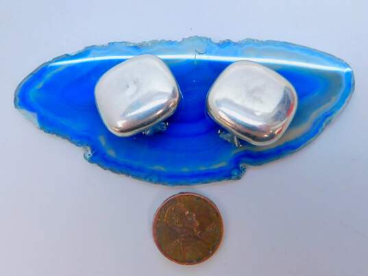 Angela Cummings 925 Sterling Silver Cushion Square Clip On Earrings 10.9g image number 6