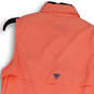 Womens Orange Pointed Collar Sleeveless Comfort Vented Button-Up Shirt Sz M image number 4