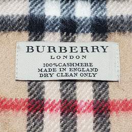 Burberry London Tan Check 100% Cashmere Scarf AUTHENTICATED alternative image