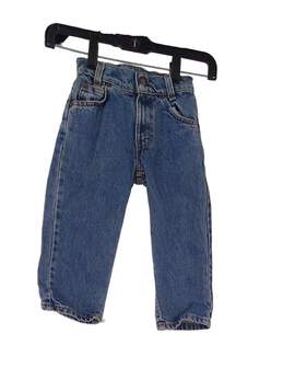 Unisex Kids Blue Pockets Medium Wash Relaxed Fit Denim Straight Jeans Size 4