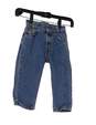 Unisex Kids Blue Pockets Medium Wash Relaxed Fit Denim Straight Jeans Size 4 image number 1