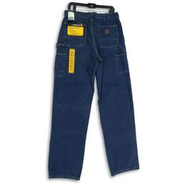NWT Mens Blue Denim Medium Wash Pockets Straight Leg Jeans Size 36x36 alternative image