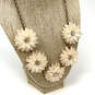 Designer J. Crew Gold-Tone Blush Pink Dahlia Flowers Statement Necklace image number 1