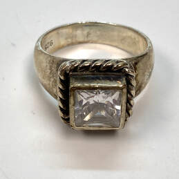 IOB Designer Silpada 925 Sterling Silver Cubic Zirconia Stone Bang Ring