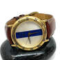 Designer Fossil Gold-Tone Leather Stainless Steel Quartz Analog Wristwatch image number 2