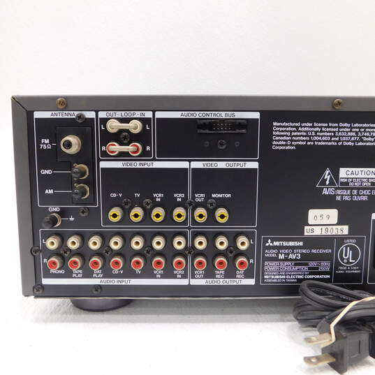 Mitsubishi Model M-AV3 Audio/Video Stereo Receiver w/ Power Cable image number 6