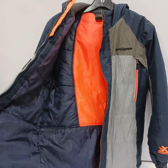 Boys Multicolor Pockets Long Sleeve Hooded Full-Zip Ski Jacket Size 14/16 image number 3