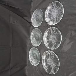 Vintage Bundle of Six Arcoroc Seabreeze Glass Salad Plates