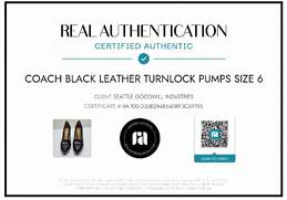 AUTHENTICATED WMNS COACH BLACK LEATHER TURNLOCK PUMPS SIZE 6 alternative image
