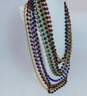 Vintage Erickson Beamon Gold Tone Colorful Glass Bead Multi Strand Necklace 1.10LBS image number 3