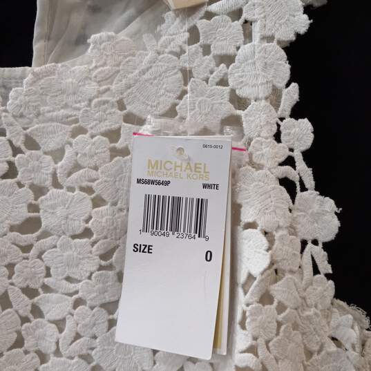 Michael Kors White Sleeveless Crochet Dress Women's Size 0 image number 3