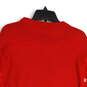 Mens Red Graphic Print Knitted Crew Neck Long Sleeve Pullover Sweater Size S image number 4