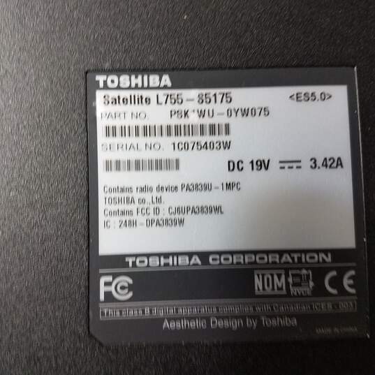 Toshiba Satellite L755-S5175 Intel Core i5@2.5GHz Storage 640GB Memory 8GB Screen 15.5inch image number 5