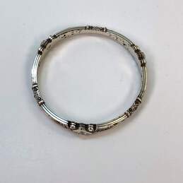 Designer Brighton Silver-Tone Clear Crystal Round Shape Bangle Bracelet alternative image
