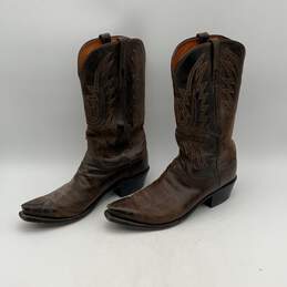 1883 By Lucchese Mens Brown Leather Pull-On Cowboy Western Boots Size 9.5 D alternative image