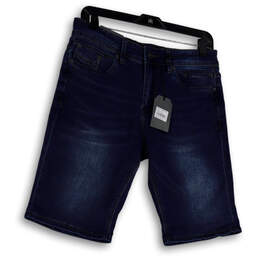 NWT Womens Blue Denim Medium Wash Stretch Pockets Bermuda Shorts Size 30