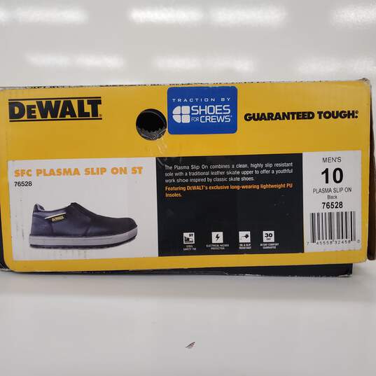 DeWalt SFC Plasma Slip On ST Black Leather Slip Resistant Work Shoes Men's Size 10 image number 5