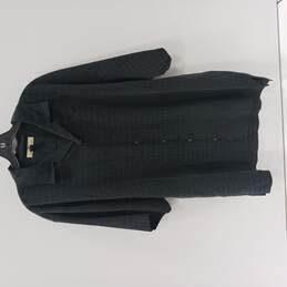 Men's Silk Short Sleeve Button-Up Shirt Sz L