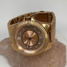 Designer Juicy Couture Gold-Tone Round Dial Rhinestone Analog Wristwatch