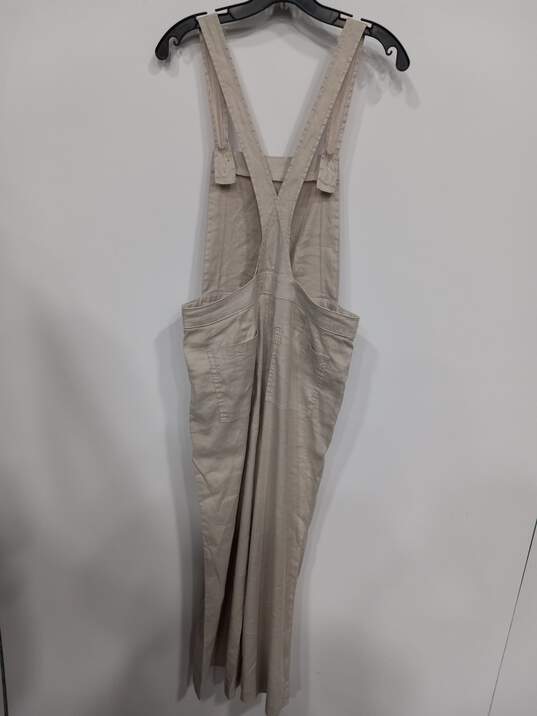 Evereve Barely Beige Beth Wide Leg Overalls Size 30 NWT image number 2