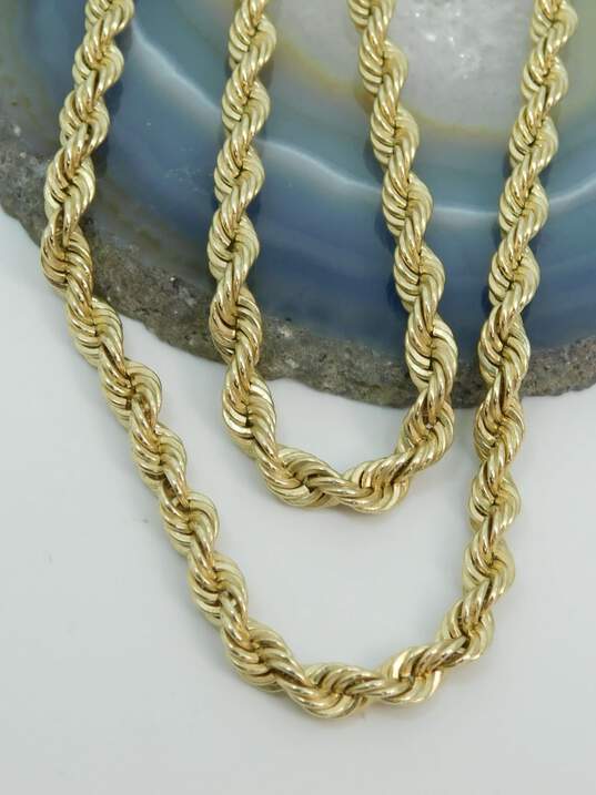 Fancy 14k Yellow Gold Rope Chain Necklace 19.7g image number 8