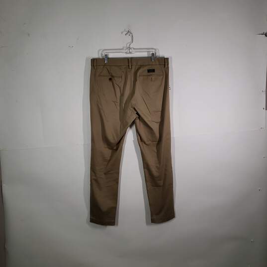 Mens Comfort Stretch Tapered Fit Flat Front Chino Pants Size 36x34 image number 2