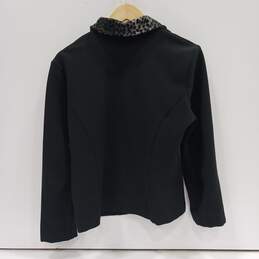 David Paul New York Women's Full-Zip Jacket w/ Animal Print Collar Size M alternative image