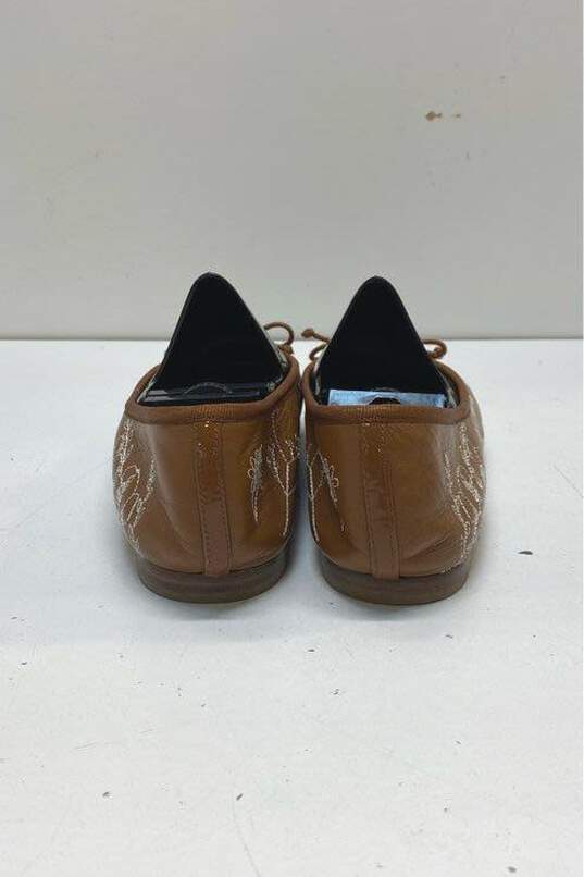 Schumacher x Margaux Brown Stitched Leather Ballet Loafers Shoes Size 11.5 image number 4