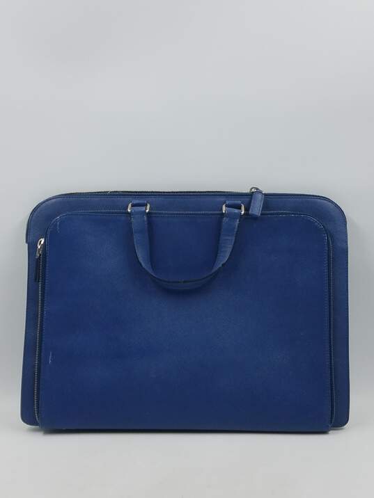 Authentic Prada Blue Saffiano Briefcase image number 2
