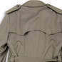 Mens Taupe Long Sleeve Belted Double Breasted Trench Coat Size 42R image number 3